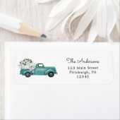 Blue Truck Pumpkin Return-adres Etiket (Insitu)