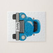  Blue Truck Puzzle Persoonlijke naam Bord Legpuzzel (Horizontaal)