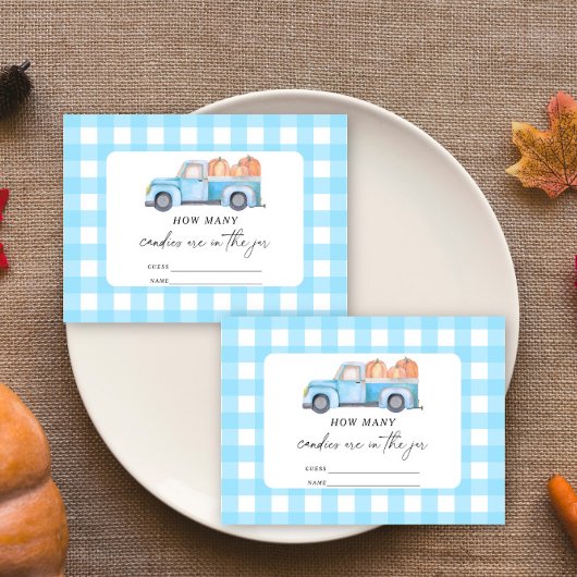 Blue truck - raad eens hoeveel snoepjes er in de p informatiekaartje