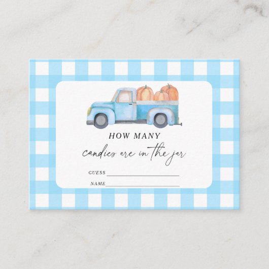 Blue truck - raad eens hoeveel snoepjes er in de p informatiekaartje (Voorkant)