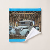 Blue Truck Rustic Barn Bad Handdoek (Wasdoekje)