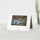  Blue Truck Rustic Barn Bedankkaart (Achterkant)