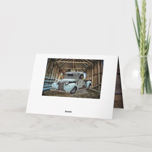 Blue Truck Rustic Barn Bedankkaart (Achterkant)