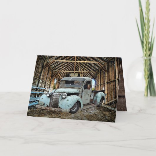 Blue Truck Rustic Barn Bedankkaart (Voorkant)