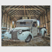 Blue Truck Rustic Barn Cadeaupapier (Vlak)