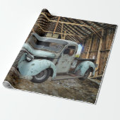  Blue Truck Rustic Barn Cadeaupapier (Uitgerold)
