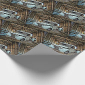 Blue Truck Rustic Barn Cadeaupapier (Hoek)