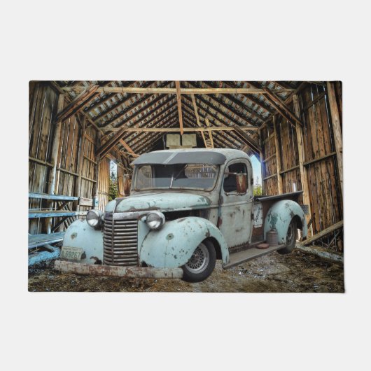  Blue Truck Rustic Barn Deurmat (Voorkant)