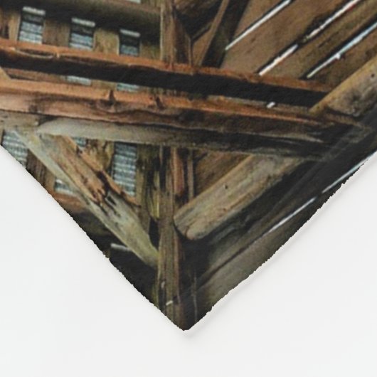  Blue Truck Rustic Barn Fleece Deken (Hoek)