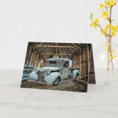  Blue Truck Rustic Barn Kaart (Gele Bloem)