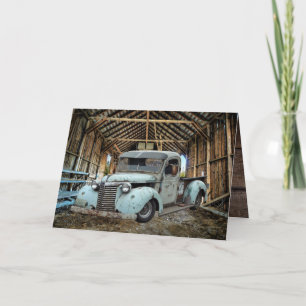  Blue Truck Rustic Barn Kaart