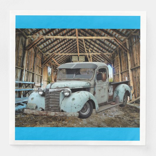  Blue Truck Rustic Barn Servet (Voorkant)