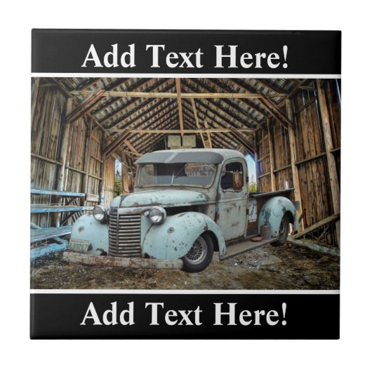  Blue Truck Rustic Barn Tegeltje (Voorkant)