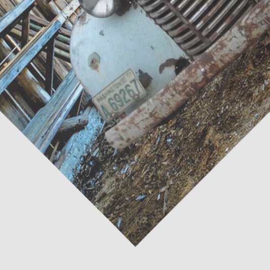  Blue Truck Rustic Barn Tissuepapier (Detail)