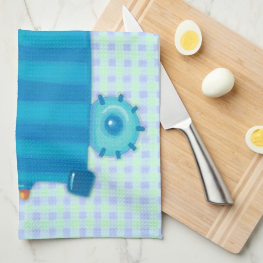 Blue Truck Theedoek (Quarter Fold)