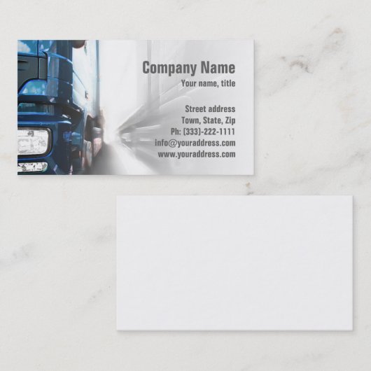 Blue Truck - Transport & Logistiek Kaart Visitekaartje (Voorkant / Achterkant)