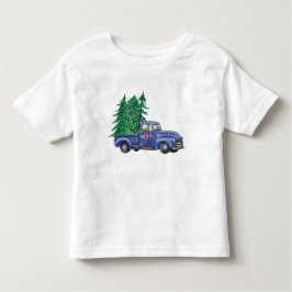 Blue Truck Tree Thema Verjaardag Shirt