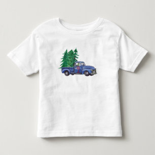Blue Truck Tree Thema Verjaardag Shirt