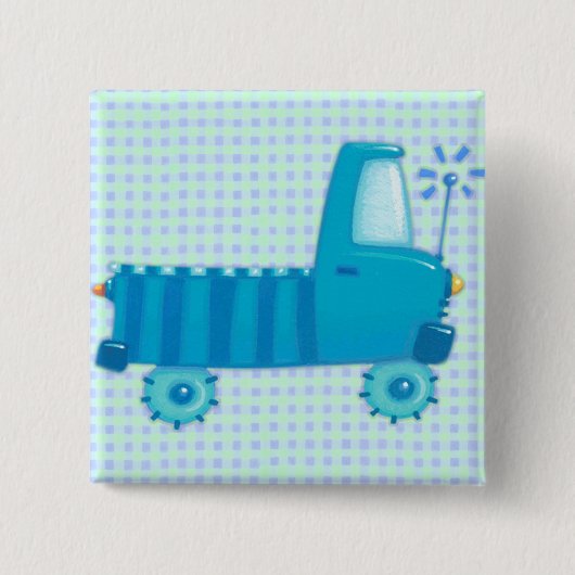 Blue Truck Vierkante Button 5,1 Cm (Voorkant)