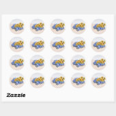  Blue Truck-zonnebloemen Ronde Sticker (Vel)