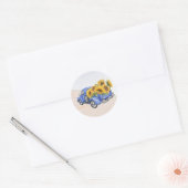  Blue Truck-zonnebloemen Ronde Sticker (Envelop)