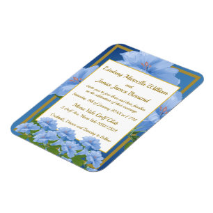 Blue Trumpet Flowers Garden Weddenfoto Magnet Magneet