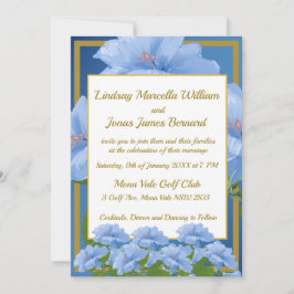 Blue Trumpet Flowers Garden Weddenschap Kaart