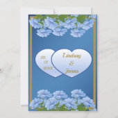 Blue Trumpet Flowers Garden Weddenschap Kaart (Achterkant)