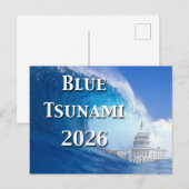 Blue Tsunami Election 2026 Briefkaart (Voorkant / Achterkant)
