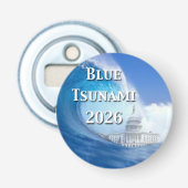 Blue Tsunami Election 2026 Button Flesopener (Voorkant)