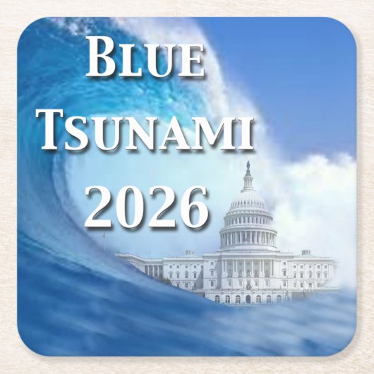 Blue Tsunami Election 2026 Kartonnen Onderzetters (Voorkant)