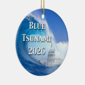 Blue Tsunami Election 2026 Keramisch Ornament (Rechts)
