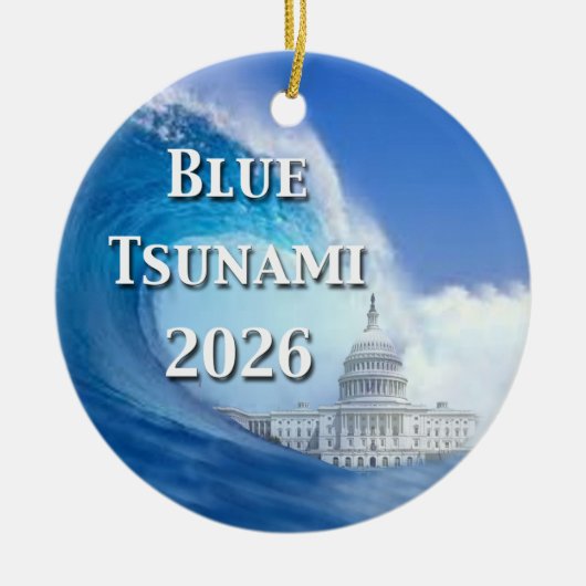Blue Tsunami Election 2026 Keramisch Ornament (Voorkant)
