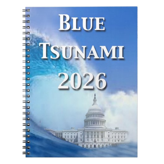 Blue Tsunami Election 2026 Notitieboek (Voorkant)