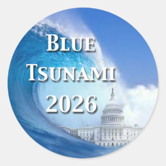 Blue Tsunami Election 2026 Ronde Sticker