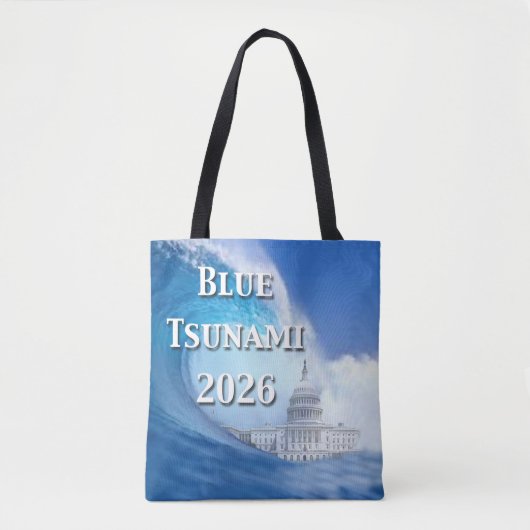 Blue Tsunami Election 2026 Tote Bag (Voorkant)
