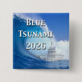 Blue Tsunami Election 2026 Vierkante Button 5,1 Cm