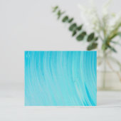 Blue Tube Wave Cool Teal Water Briefkaart (Staand voorkant)