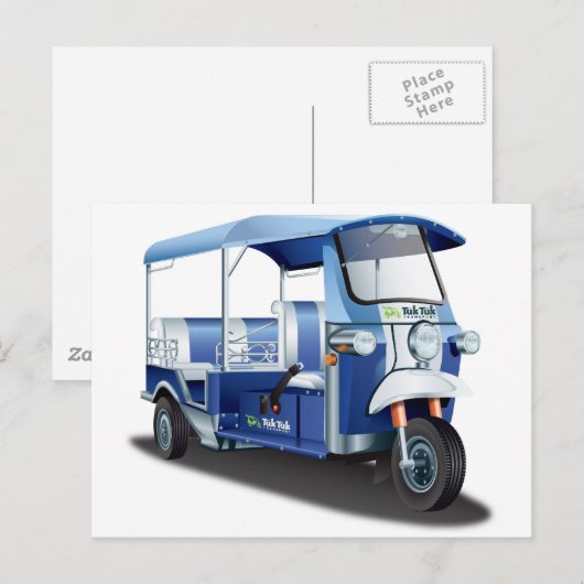 BLUE TUK TUK BRIEFKAART (Voorkant / Achterkant)