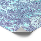 Blue Tulip Pattern van William Morris Poster (Hoek)