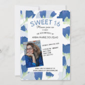 Blue Tulip Sweet 16 Kaart (Voorkant)