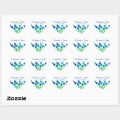 Blue Tulip Tuin Waterverf Bloemen Bruiloft Hart Sticker (Vel)