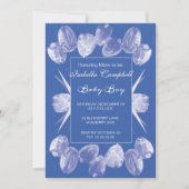 Blue Tulips Baby shower Invitation Kaart (Voorkant)