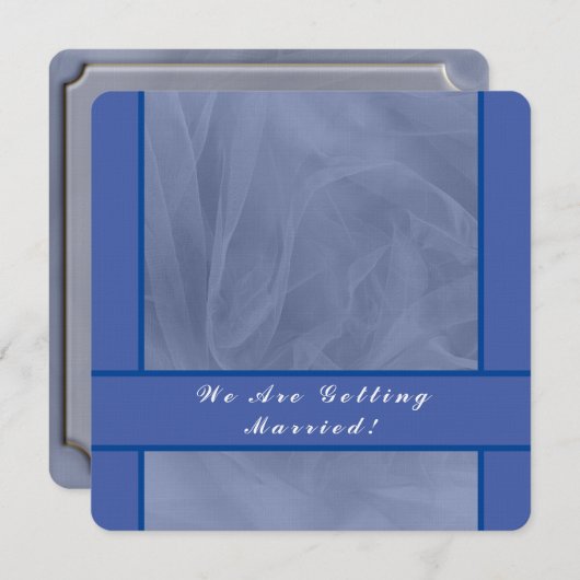 Blue Tulle Fabric - elke uitnodiging voor kleurhuw (Voorkant / Achterkant)