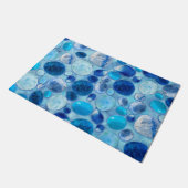 Blue Tumged Gemstenen abstract Deurmat (Schuin)