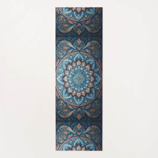 Blue Turkish Mandala Yogamat (Voorkant)