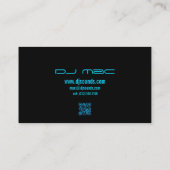 Blue Turntable DJ visitekaartje (Achterkant)