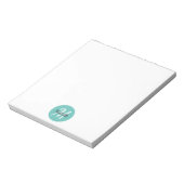 Blue Turqoise Simple Monogram Classic Trendy Notitieblok (Linkerzijde)