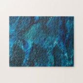 Blue Turqouise Glitter Brush Stroke Legpuzzel (Horizontaal)