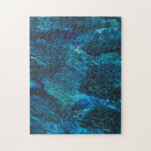 Blue Turqouise Glitter Brush Stroke